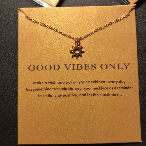 SILVER GOOD VIBES ONLY ♡ Gift Necklace - Picture 5 of 5
